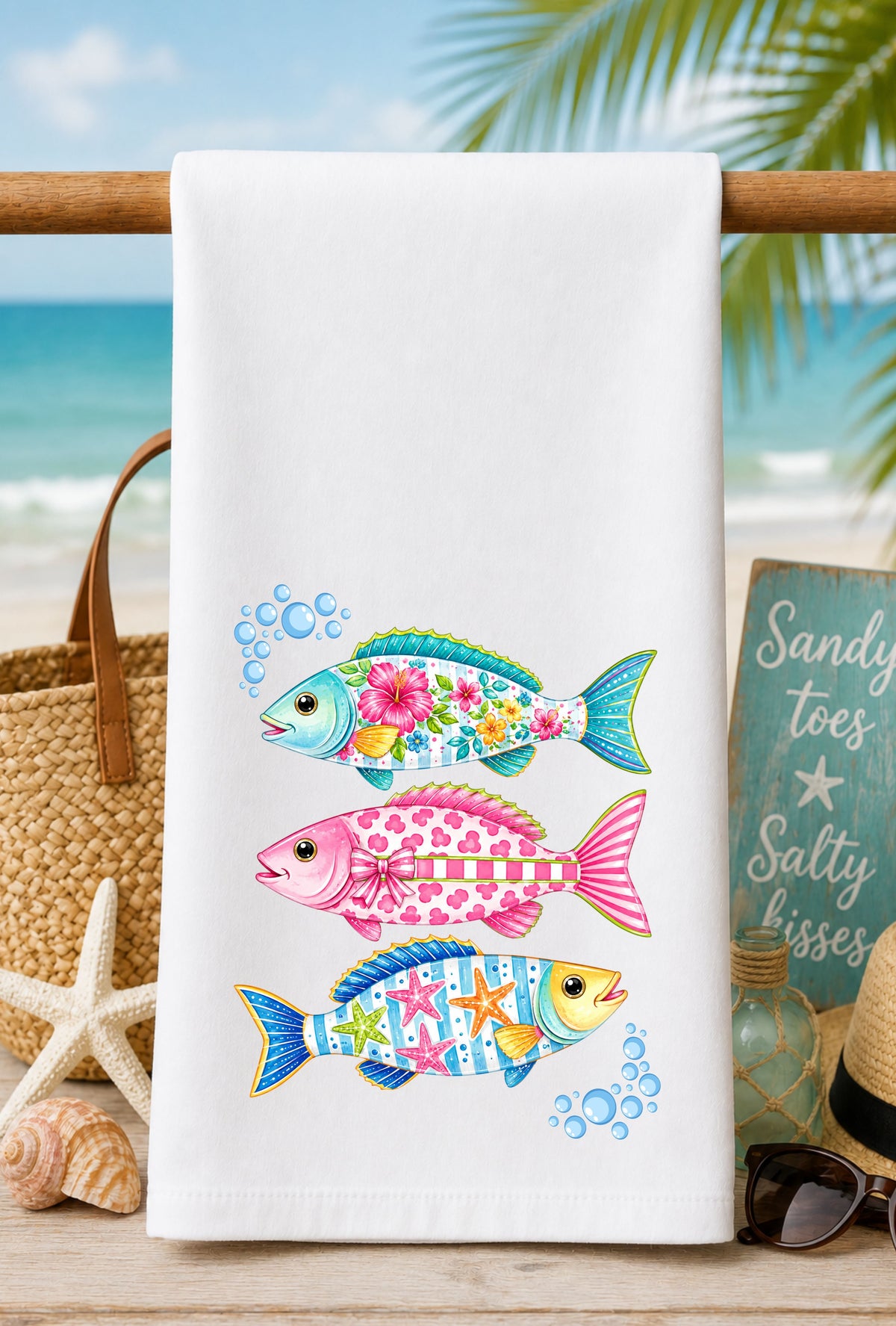 Coastal Fish Dish Towel