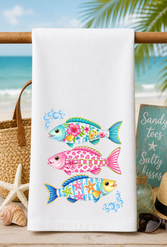 Coastal Fish Dish Towel