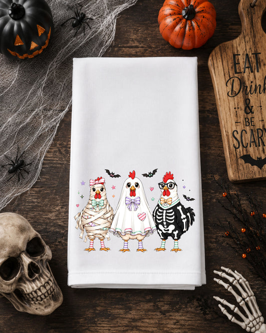 Halloween Chickens Dish Towel