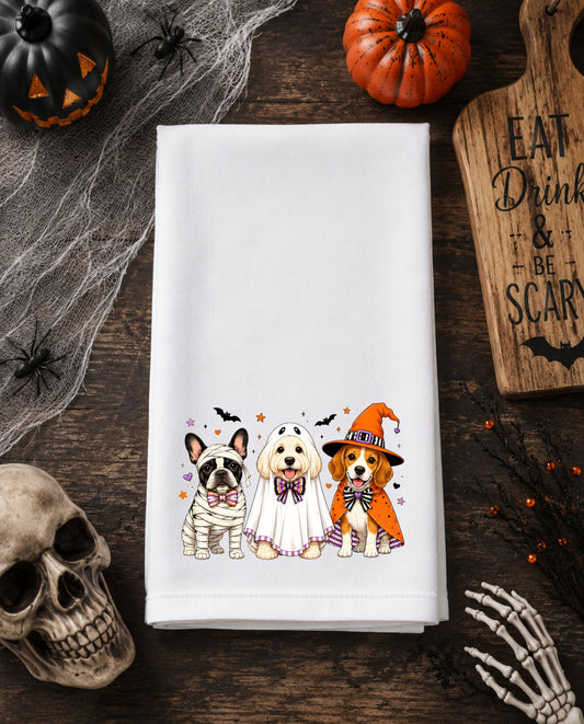 Halloween Dogs Dish Towel #1