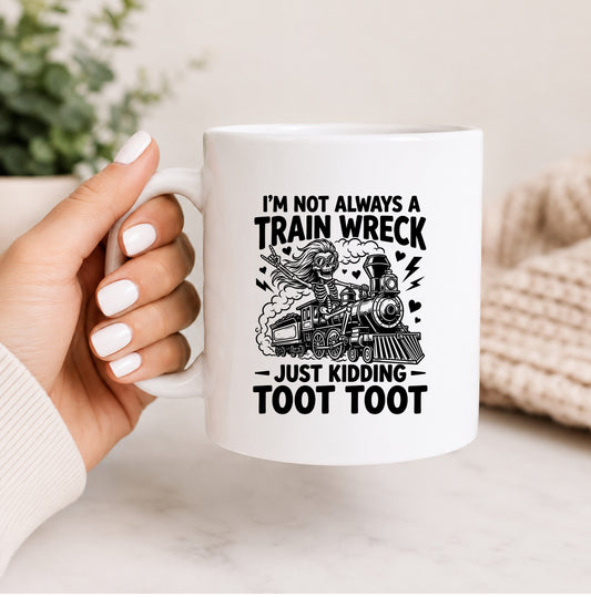 Train Wreck Funny Coffee Mug
