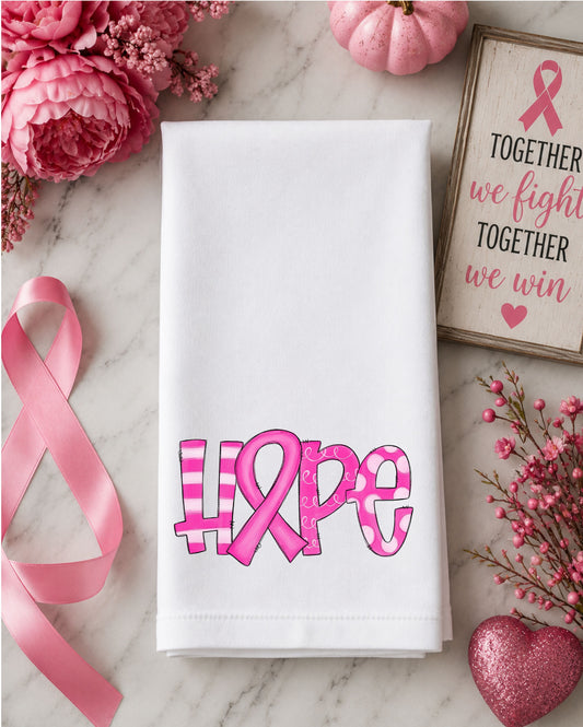 Pink Hope Breast Cancer Awareness Dish Towel