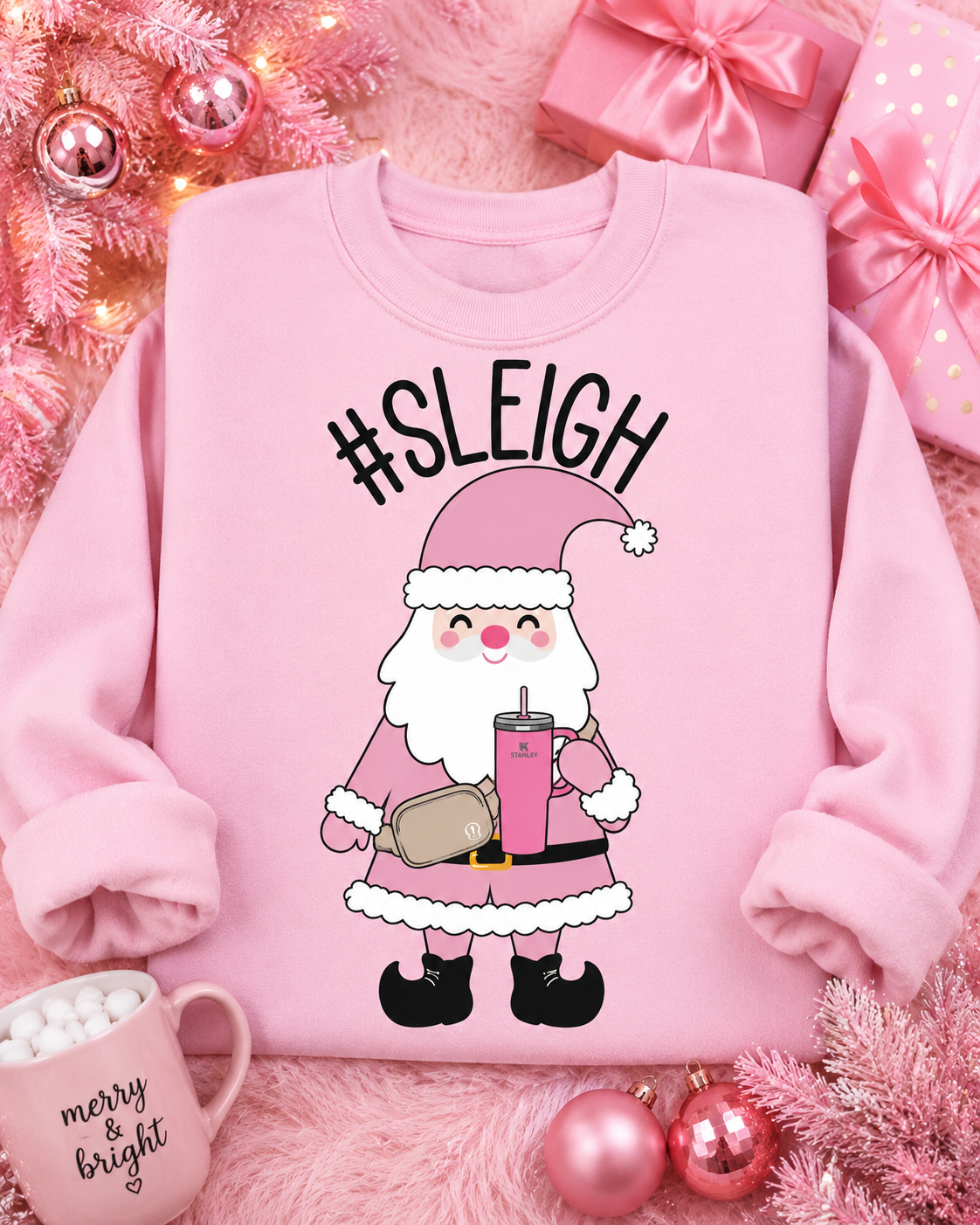 Sleigh Pink Santa