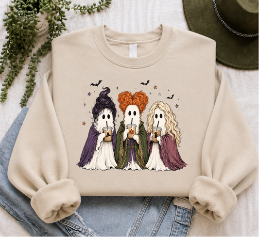 Spooky Sisters Halloween Crewneck Sweatshirt