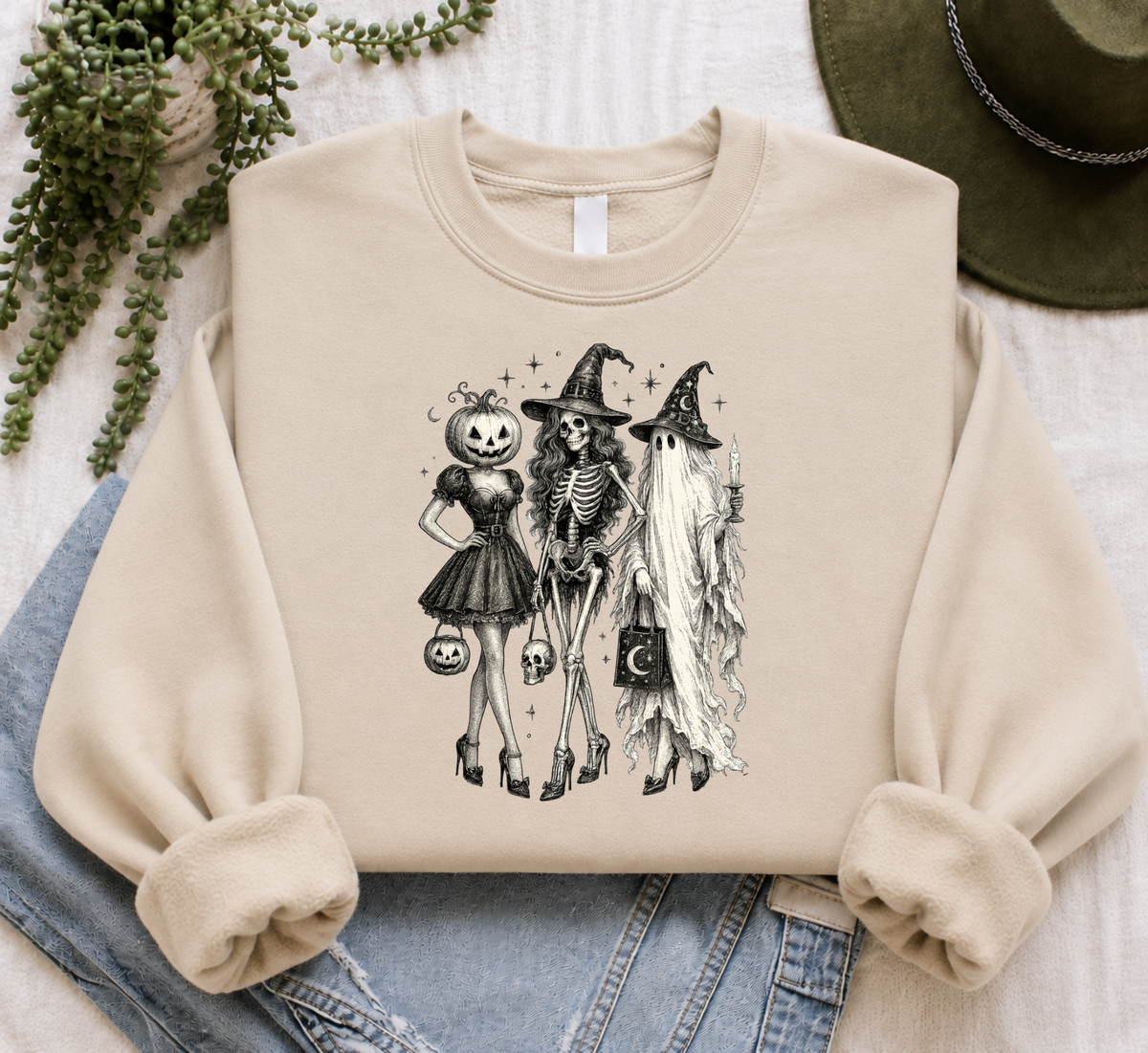 Vintage Halloween Besties Crewneck Sweatshirt