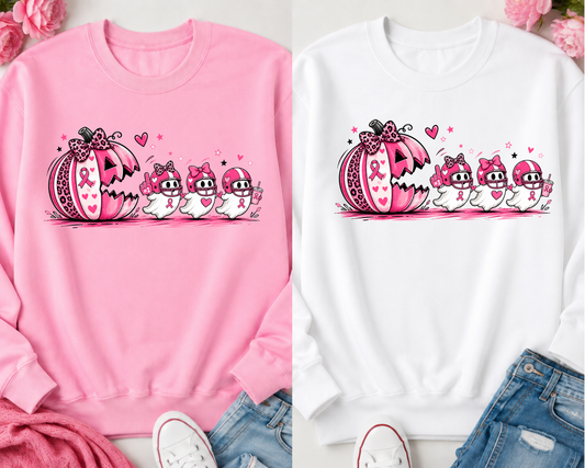 Pink Out - Pink Halloween Football Ghost T-Shirt or Sweatshirt