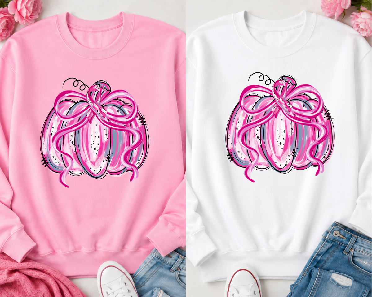Pink Ribbon Pumpkin - T-Shirt or Sweatshirt
